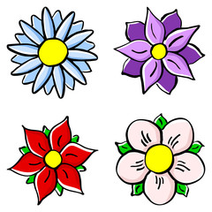 bunte Cartoon Blumen