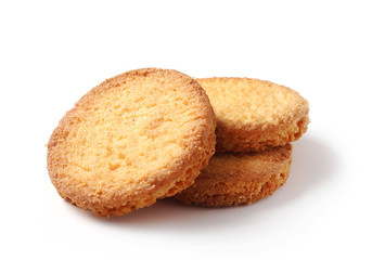 butter cookies on white background