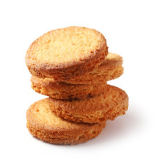 butter cookies on white background