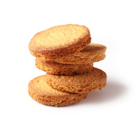 butter cookies on white background