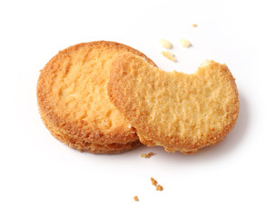 butter cookies on white background