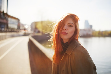 Obraz premium sensual red haired beautiful girl