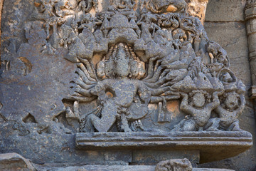 Kashivishvanatha Temple, Lakundi, Karnataka State, India. Inscriptions and motifs