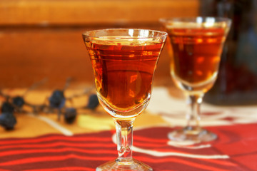 two glasses of brandy