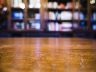 Blur Library Book shelf Table top Education background