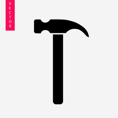 Hammer vector icon, logo