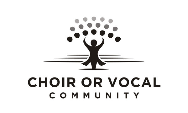 Classical Choir Chorus Vocal group perform led by a conductor, Christian Church Music Gospel logo design