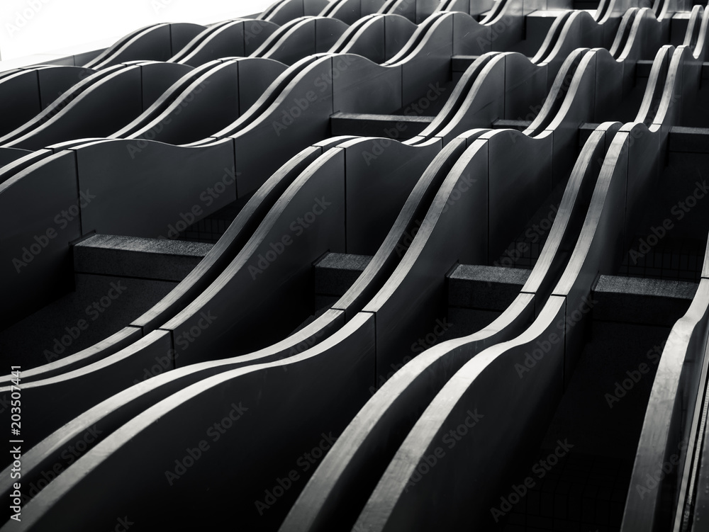 Aufkleber Architecture exterior Facade wave pattern Modern Building Abstract background