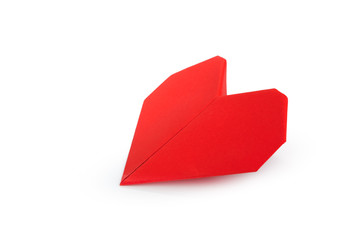 Origami heart. Symbol of Valentine's Day