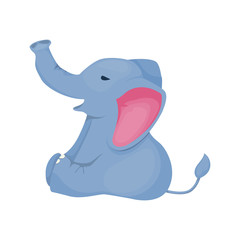 Elephant vector character tropical zoo animal wild nature illustration