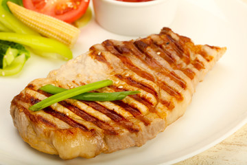 Grilled pork cutlet