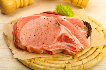Raw pork cutlet