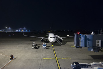 modern structure in the airport with fly ready to start