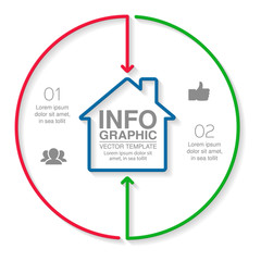 Vector infographic template for diagram, graph, presentation, chart, business concept with 2 options.