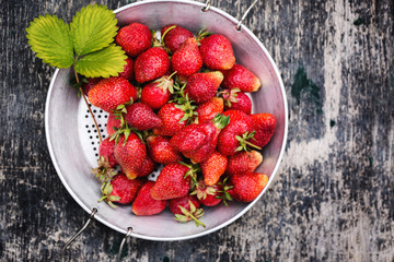 strawberries, top view