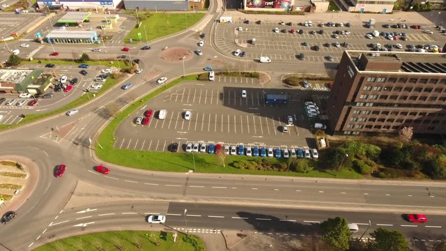 Aerial footage of Fleming House. Business centre and home to North Lanarkshire Council.