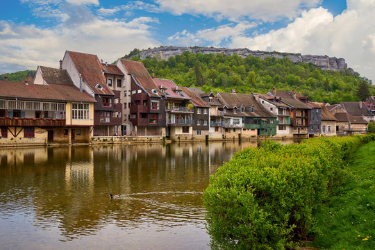 Ornans Cityscape Aside Loue River