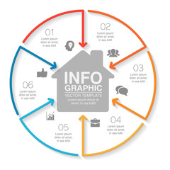 Vector infographic template for diagram, graph, presentation, chart, business concept with 6 options.