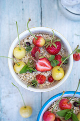 porridge with strawberries