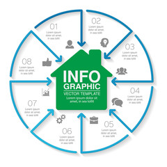 Vector infographic template for diagram, graph, presentation, chart, business concept with 8 options.