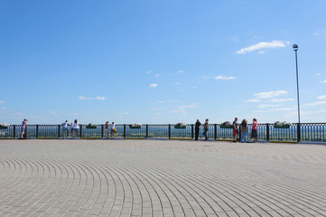 the observation deck under the open sky
