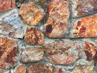 Colorful stone wall