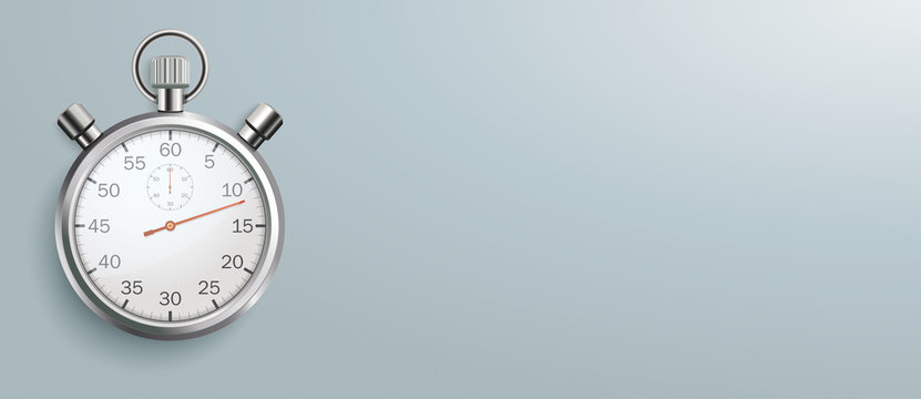 Stopwatch Gray Background Header