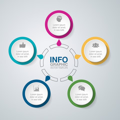 Vector infographic template for diagram, graph, presentation, chart, business concept with 5 options.