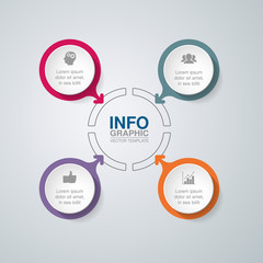 Vector infographic template for diagram, graph, presentation, chart, business concept with 4 options.