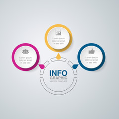 Obraz premium Vector infographic template for diagram, graph, presentation, chart, business concept with 3 options.