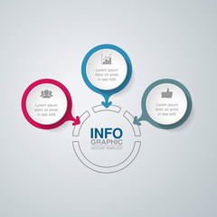 Obraz premium Vector infographic template for diagram, graph, presentation, chart, business concept with 3 options.
