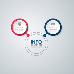 Vector infographic template for diagram, graph, presentation, chart, business concept with 2 options.