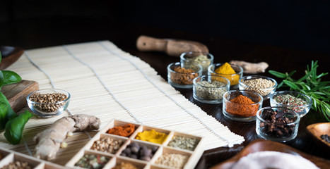 Spices and herbs. Variety of spices
