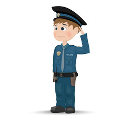 Policeman Vector. Cartoon character. template design illustrations