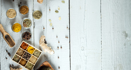 Spices and herbs. Variety of spices