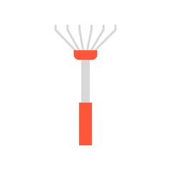 lawn rake, farming equipment flat icon vector