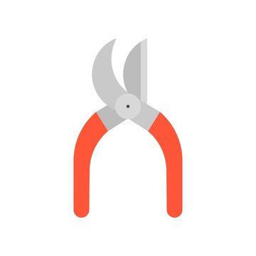 garden scissor, garden shear, farming equipment flat icon vector