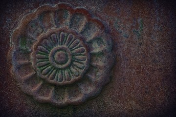 Ornate stone texture, circle rock shape, background for web site or mobile devices
