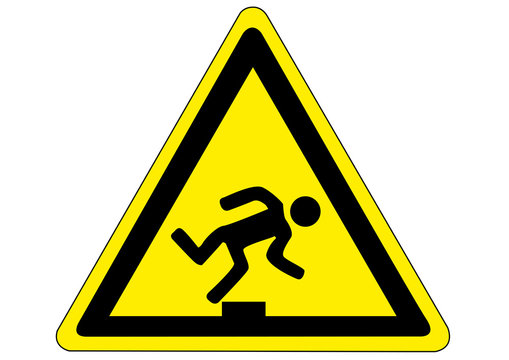 Schild Stolpergefahr
