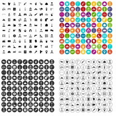 100 working class icons set vector in 4 variant for any web design isolated on white