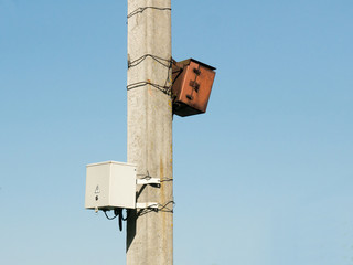 Electric meters on the column