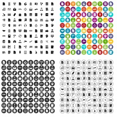 100 work paper icons set vector in 4 variant for any web design isolated on white