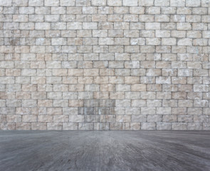 interior with brick wall