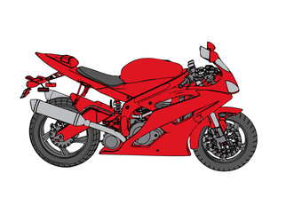 red sport motorcycle vector