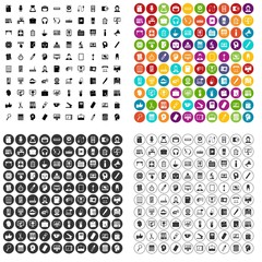 100 work space icons set vector in 4 variant for any web design isolated on white
