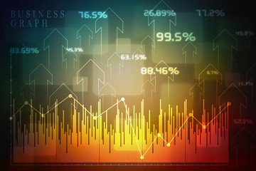 Naklejka premium 2d rendering Stock market online business concept. business Graph 