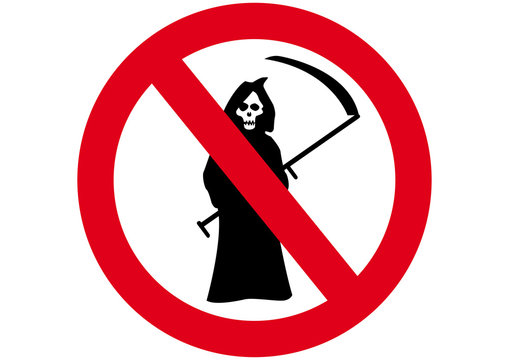 Schild Verbot Sensenmann