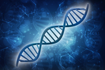 3d render of dna structure, abstract background