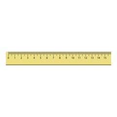 15 cm plastic ruler icon. Realistic illustration of 15 cm plastic ruler vector icon for web design isolated on white background