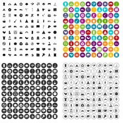 Fototapeta premium 100 yoga icons set vector in 4 variant for any web design isolated on white